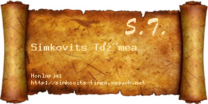 Simkovits Tímea névjegykártya